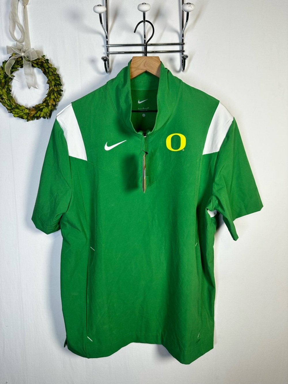 Nike Oregon Ducks Coach Short Sleeve 1/4 Jacket Mens Size Large